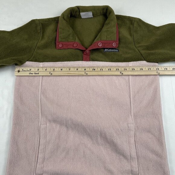 Columbia 1/4 Snap Up Fleece Pullover Girls L (14-16) Pink Brown Sweater - Picture 3 of 10